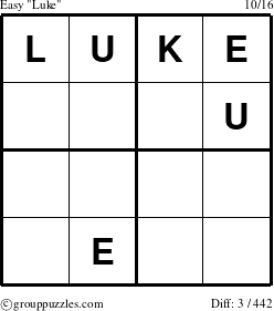 The grouppuzzles.com Easy Luke puzzle for 