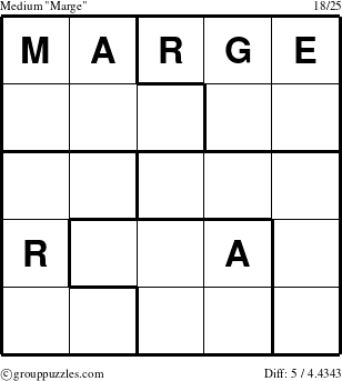 The grouppuzzles.com Medium Marge puzzle for 