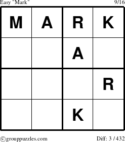 The grouppuzzles.com Easy Mark puzzle for 