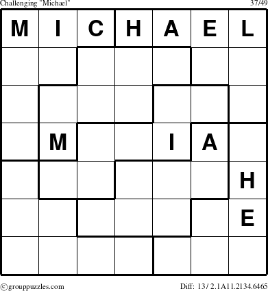 The grouppuzzles.com Challenging Michael puzzle for 