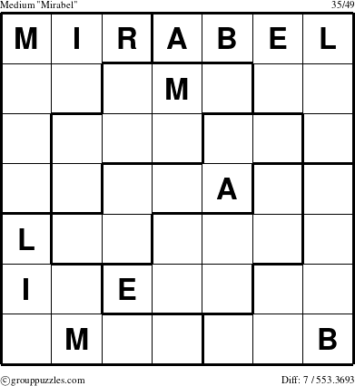 The grouppuzzles.com Medium Mirabel puzzle for 