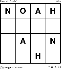 The grouppuzzles.com Easiest Noah puzzle for 