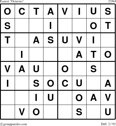 The grouppuzzles.com Easiest Octavius puzzle for 