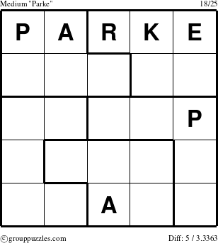 The grouppuzzles.com Medium Parke puzzle for 