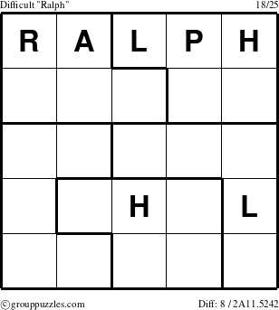 The grouppuzzles.com Difficult Ralph puzzle for 