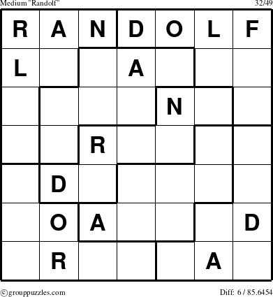 The grouppuzzles.com Medium Randolf puzzle for 