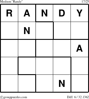 The grouppuzzles.com Medium Randy puzzle for 
