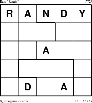 The grouppuzzles.com Easy Randy puzzle for 