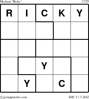 The grouppuzzles.com Medium Ricky puzzle for 