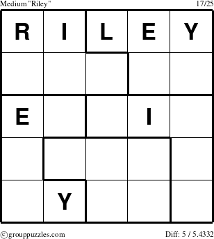 The grouppuzzles.com Medium Riley puzzle for 