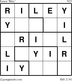The grouppuzzles.com Easiest Riley puzzle for 