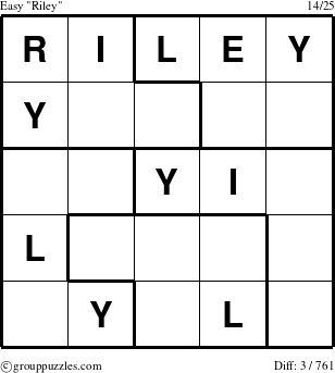 The grouppuzzles.com Easy Riley puzzle for 