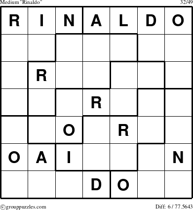 The grouppuzzles.com Medium Rinaldo puzzle for 