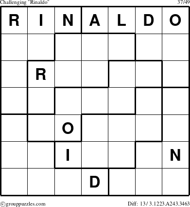 The grouppuzzles.com Challenging Rinaldo puzzle for 