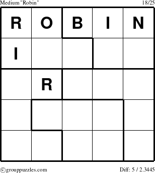 The grouppuzzles.com Medium Robin puzzle for 