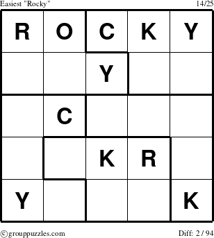 The grouppuzzles.com Easiest Rocky puzzle for 