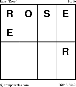 The grouppuzzles.com Easy Rose puzzle for 