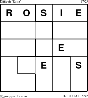 The grouppuzzles.com Difficult Rosie puzzle for 