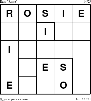 The grouppuzzles.com Easy Rosie puzzle for 