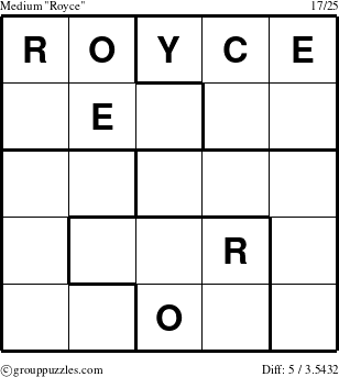 The grouppuzzles.com Medium Royce puzzle for 