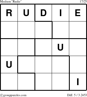 The grouppuzzles.com Medium Rudie puzzle for 
