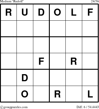 The grouppuzzles.com Medium Rudolf puzzle for 