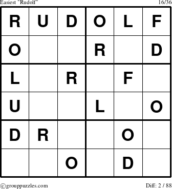 The grouppuzzles.com Easiest Rudolf puzzle for 