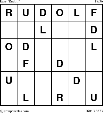 The grouppuzzles.com Easy Rudolf puzzle for 
