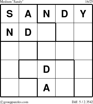 The grouppuzzles.com Medium Sandy puzzle for 