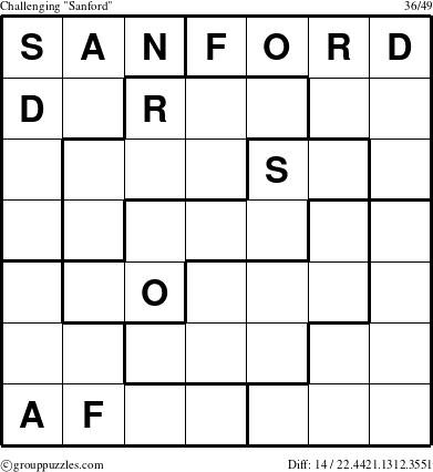 The grouppuzzles.com Challenging Sanford puzzle for 