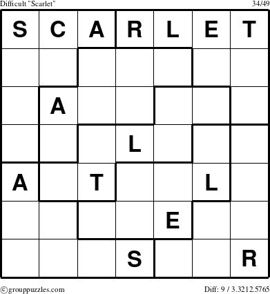 The grouppuzzles.com Difficult Scarlet puzzle for 
