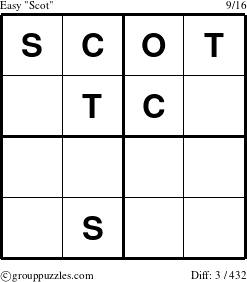 The grouppuzzles.com Easy Scot puzzle for 