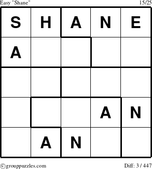 The grouppuzzles.com Easy Shane puzzle for 