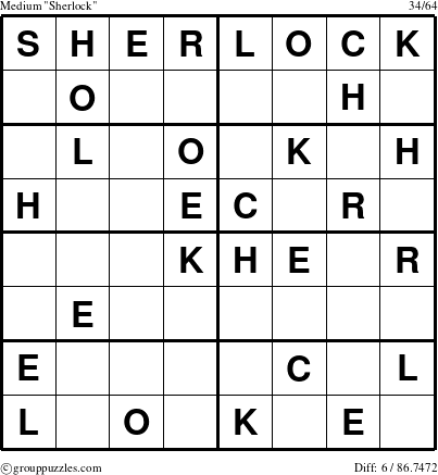 The grouppuzzles.com Medium Sherlock puzzle for 