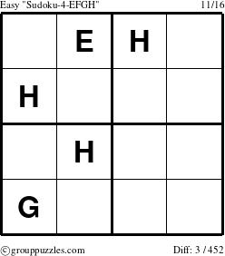 The grouppuzzles.com Easy Sudoku-4-EFGH puzzle for 