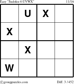 The grouppuzzles.com Easy Sudoku-4-UVWX puzzle for 