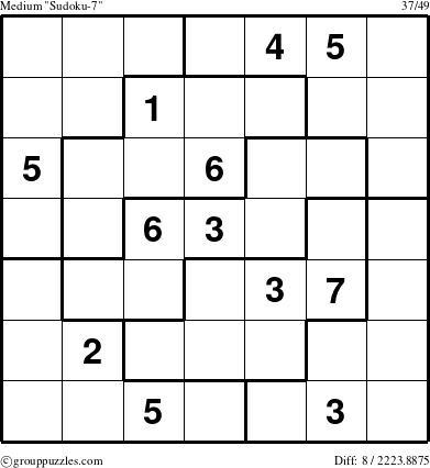 The grouppuzzles.com Medium Sudoku-7 puzzle for 