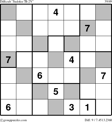 The grouppuzzles.com Difficult Sudoku-7B-2V puzzle for 