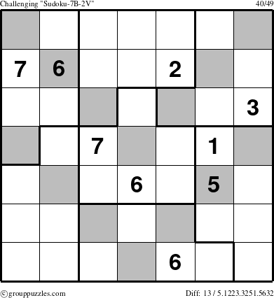 The grouppuzzles.com Challenging Sudoku-7B-2V puzzle for 