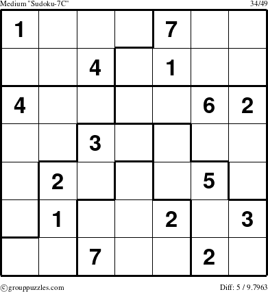 The grouppuzzles.com Medium Sudoku-7C puzzle for 