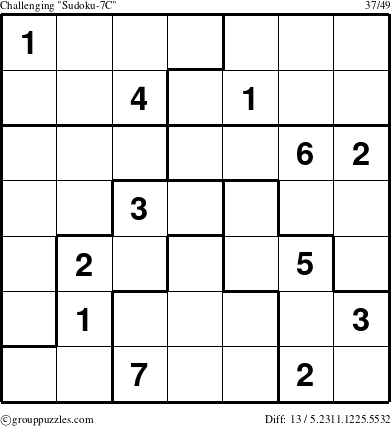 The grouppuzzles.com Challenging Sudoku-7C puzzle for 
