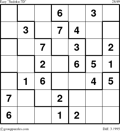 The grouppuzzles.com Easy Sudoku-7D puzzle for 