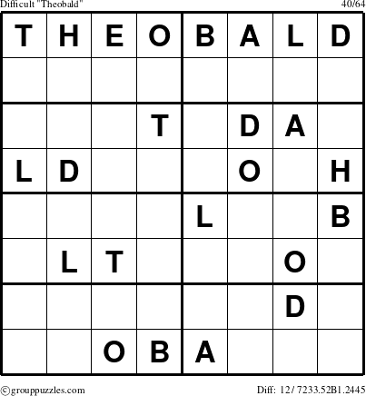 The grouppuzzles.com Difficult Theobald puzzle for 