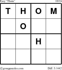 The grouppuzzles.com Easy Thom puzzle for 