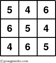 The grouppuzzles.com Answer grid for the TicTac-456 puzzle for 