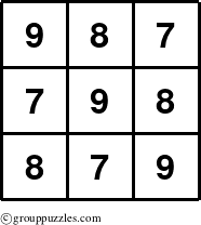 The grouppuzzles.com Answer grid for the TicTac-789 puzzle for 