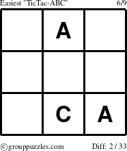 The grouppuzzles.com Easiest TicTac-ABC puzzle for 