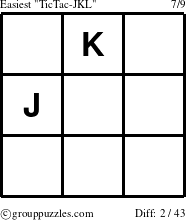The grouppuzzles.com Easiest TicTac-JKL puzzle for 