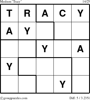 The grouppuzzles.com Medium Tracy puzzle for 