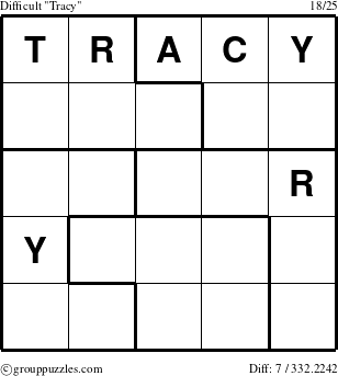 The grouppuzzles.com Difficult Tracy puzzle for 